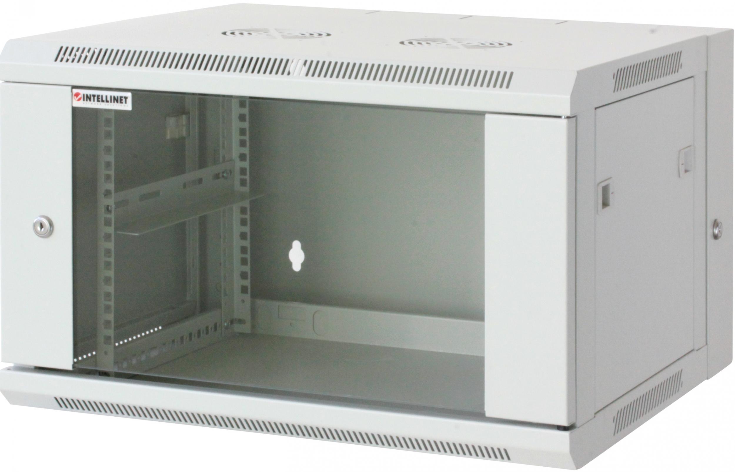 Armadio Rack 19'' a muro 15 unità due sezioni Grigio INTELLINET