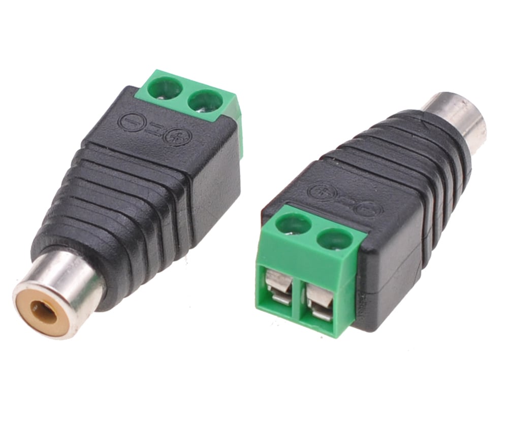 Adattatore Connettore Terminal Block 2-pin a RCA femmina TECHLY
