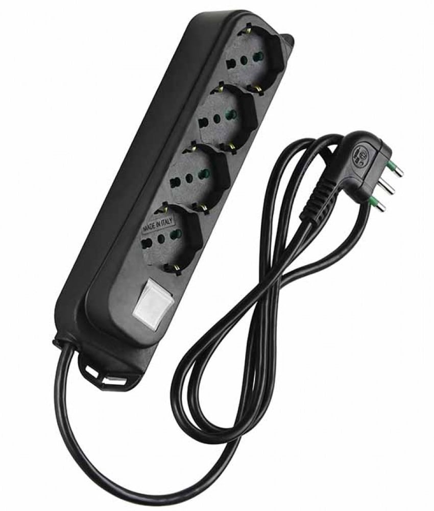 Multipresa 4 Posti Schuko con Interruttore e Cavo 1,5m Nero FME