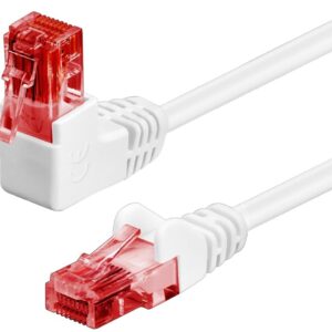 Cavo di rete Patch Connettore Angolato 90° CCA Cat.6 UTP 10m Bianco GOOBAY