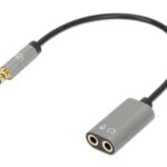 Cavo Adattatore per Cuffie con Splitter Audio Stereo AUX 20cm MANHATTAN