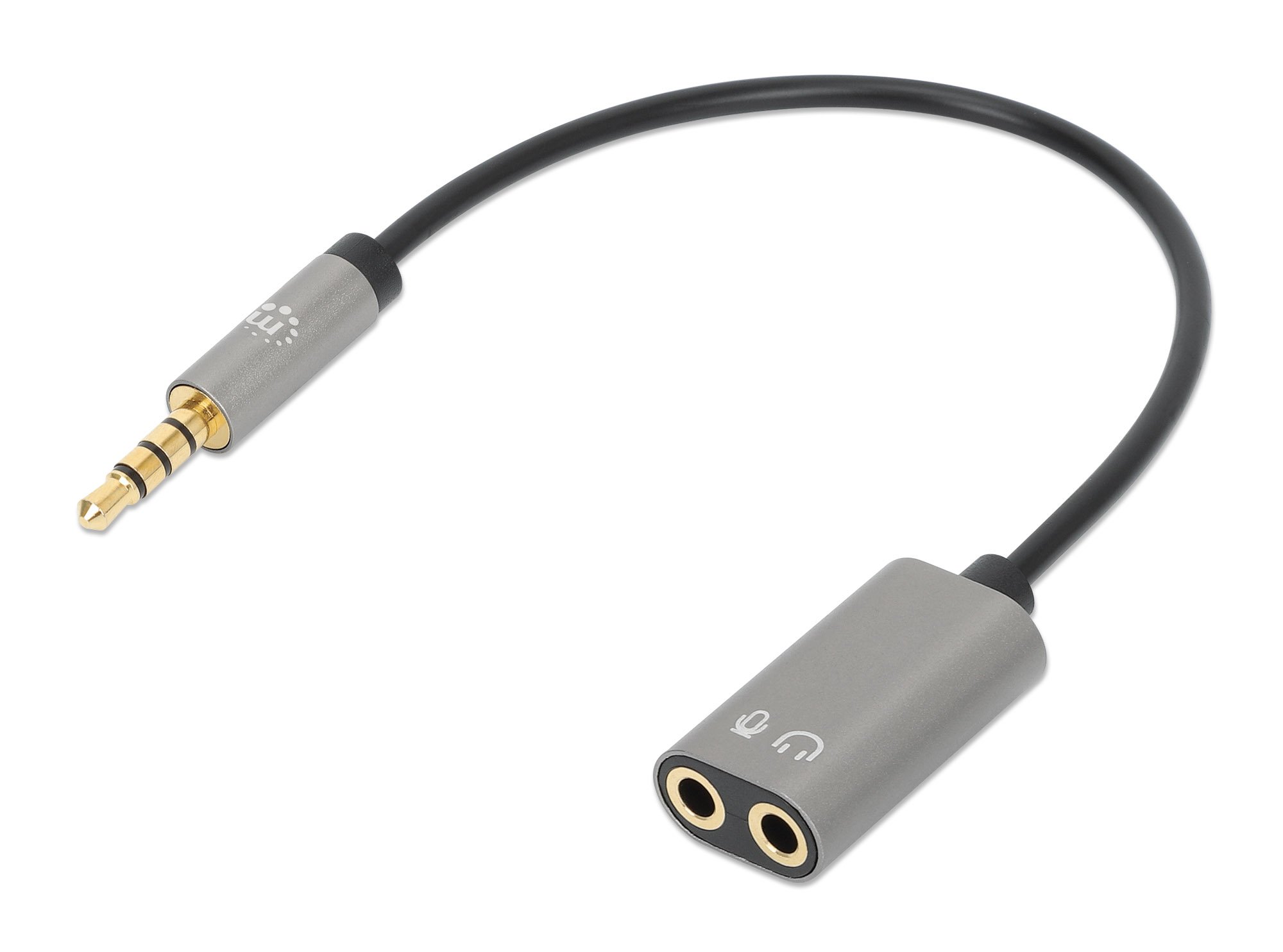 Cavo Adattatore per Cuffie con Splitter Audio Stereo AUX 20cm MANHATTAN