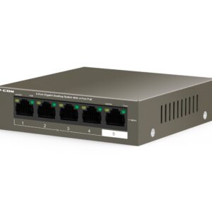 Switch 5 Porte Gigabit Desktop con 4 porte PoE+ IP-COM