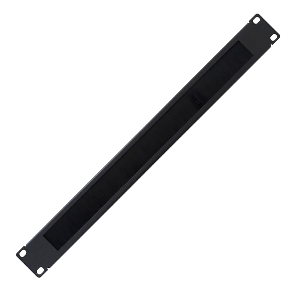 Pannello Passacavi 1U Forato con Spazzola Nero TECHLY PROFESSIONAL