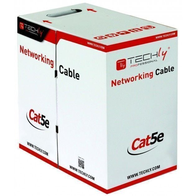 Matassa F/UTP Cavo Cat.5E CCA 305m Rigido da Esterno Nero TECHLY PROFESSIONAL