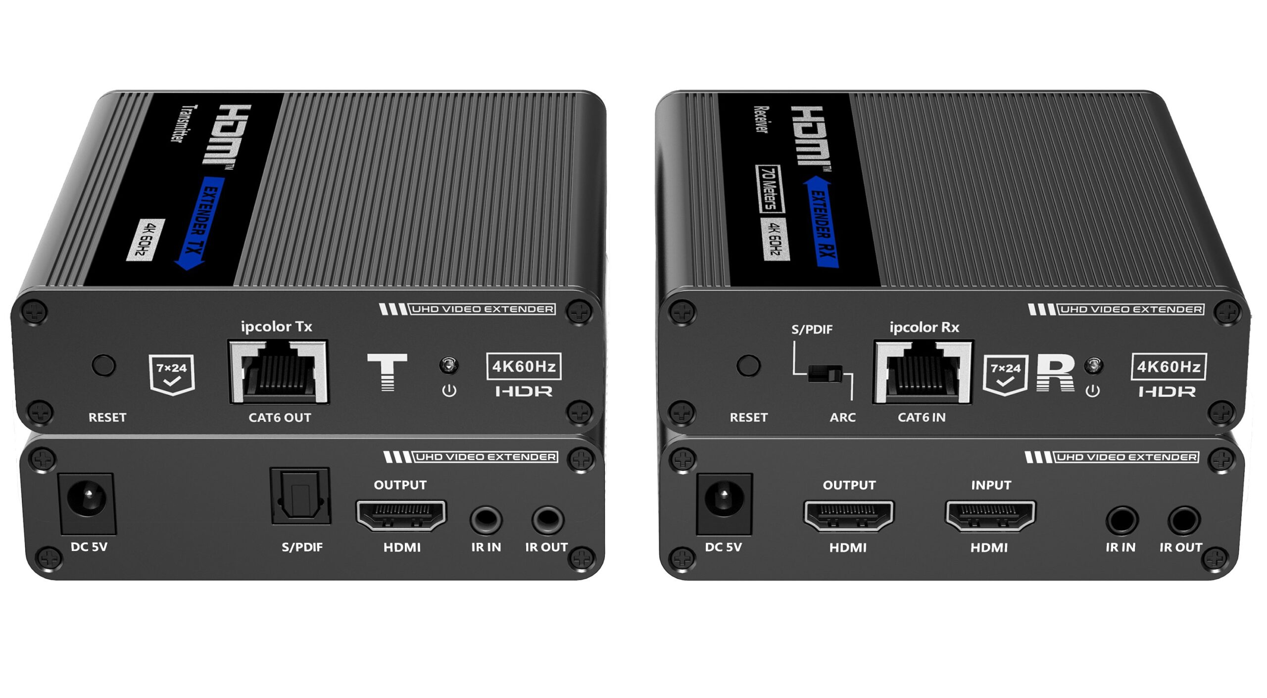 Amplificatore Extender HDMI 4K fino a 70m su Cavo Cat.6/6A/7 punto-punto TECHLY