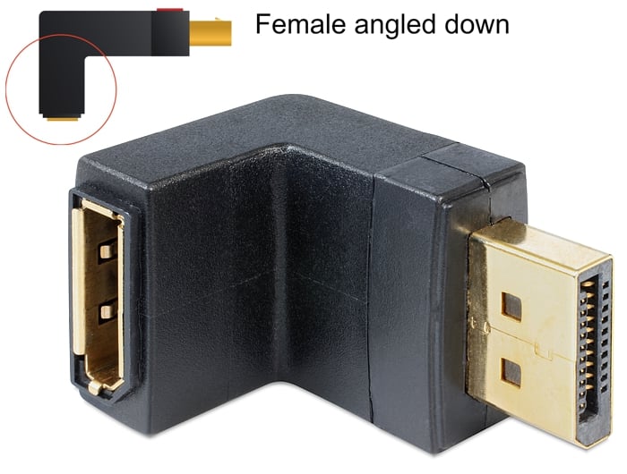 Adattatore Displayport 1.1 maschio a DisplayPort femmina angolato verso il basso DELOCK