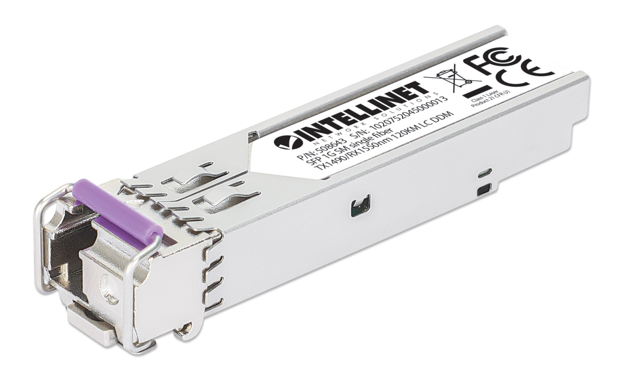 Transceiver SFP Fibra Ottica Monomodale LC 1000Base-BX Bidirezionale WDM INTELLINET