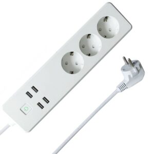 Multipresa Intelligente 3 Prese Schuko 4 USB Controllo Vocale, R4028 WOOX