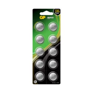 Blister 10 Batterie Litio a Bottone CR2032 GP BATTERIES