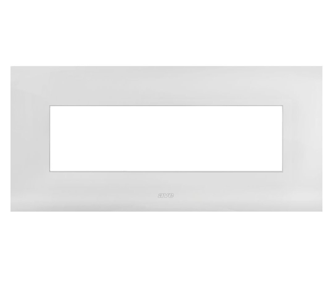 Placca Serie Smart44 in Metallo 7 Moduli Bianco Opaco AVE