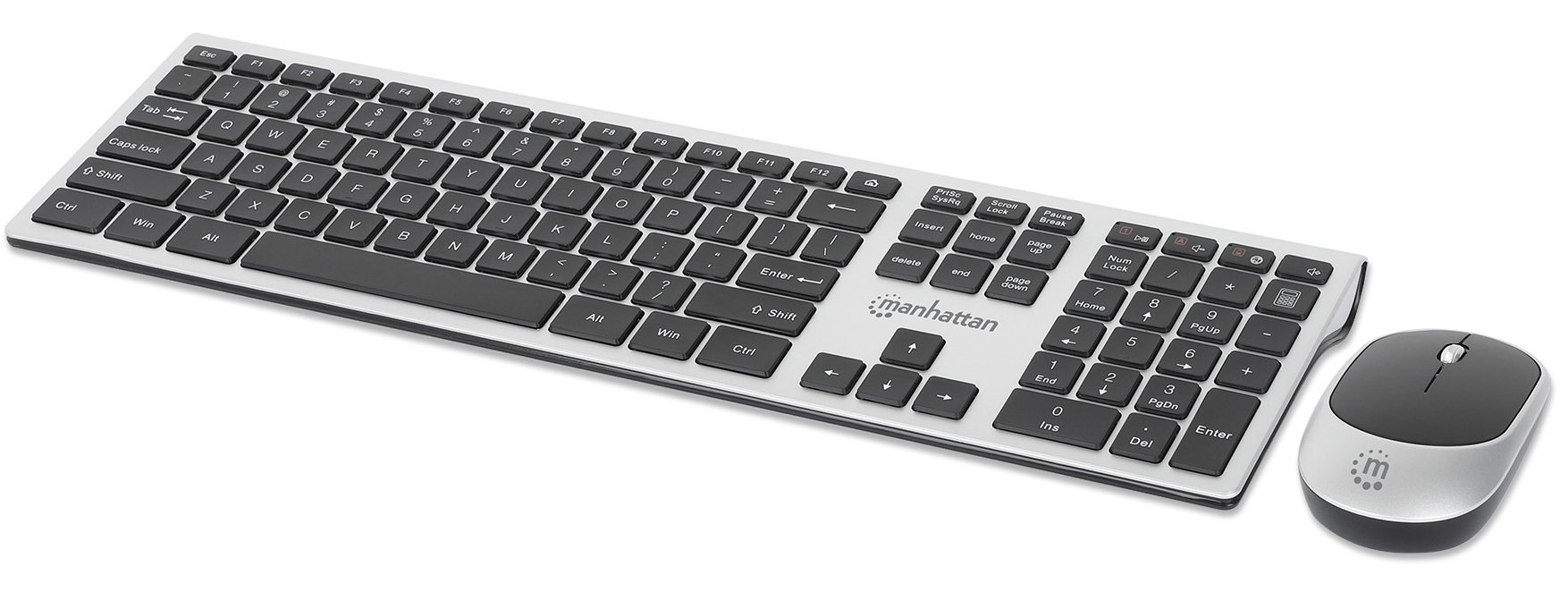 Set Combo Tastiera e Mouse 1200dpi USB Wireless MWK7400 MANHATTAN