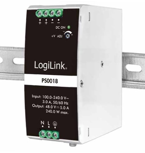 Alimentatore su Guida DIN 48V 5A 240W LOGILINK