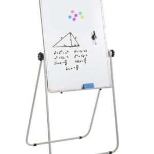 Lavagna Magnetica Bifacciale Flipchart Portatile 70x100 cm con Supporto TECHLY