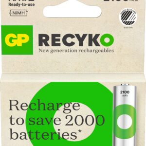 Blister 2 Batterie Ricaricabili Stilo AA 2100 mAh GP Recyko GP BATTERIES