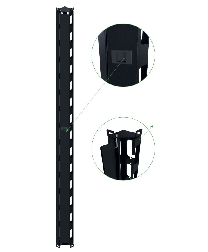 Coppia Canala Gestione Cavi Verticale 42U Nero TECHLY PROFESSIONAL