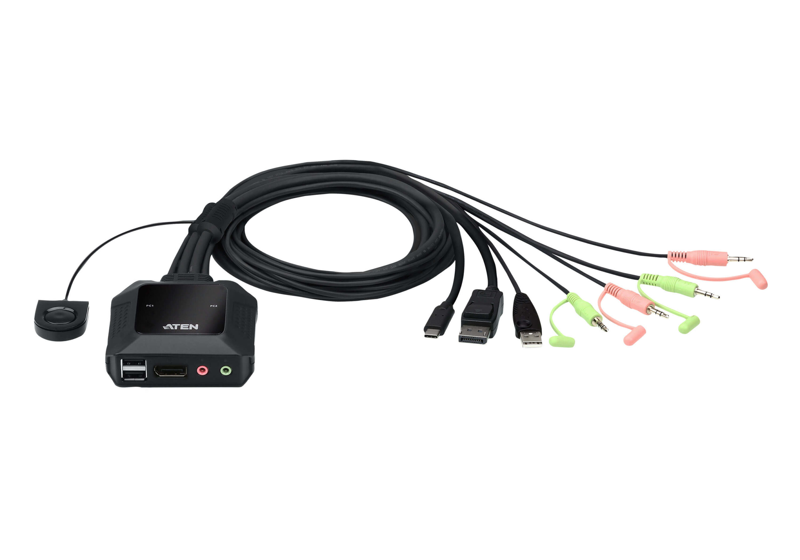 Switch KVM Cablato Ibrido DisplayPort USB-C™ a 2 porte, CS52DP ATEN