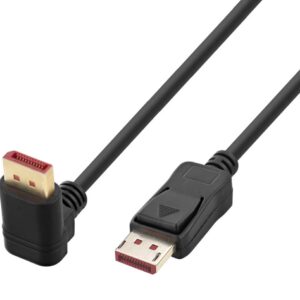 Cavo Audio/Video DisplayPort 1.4 8K M/M Angolato 90&deg; 2m Nero TECHLY