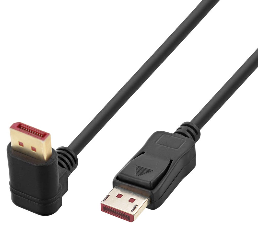 Cavo Audio/Video DisplayPort 1.4 8K M/M Angolato 90° 2m Nero TECHLY