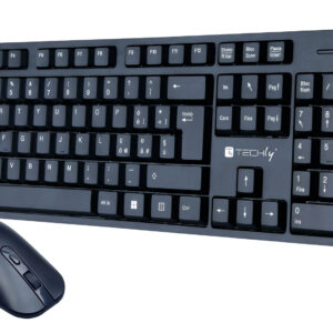 Kit Tastiera Standard e Mouse Wireless 2.4GHz TECHLY