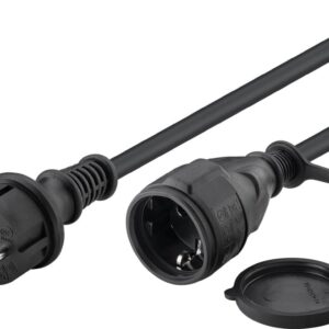 Cavo Alimentazione Schuko Maschio / Femmina da Esterno 10m Nero GOOBAY
