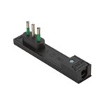 Spina Italiana 10A 2P+T Salvaspazio Super Sottile Smontabile Angolata Nero FME