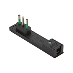 Spina Italiana 10A 2P+T Salvaspazio Super Sottile Smontabile Angolata Nero FME