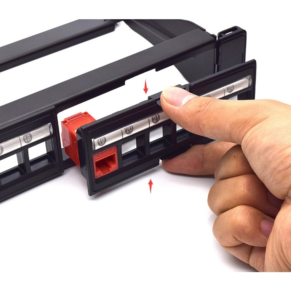 Pannello Frontale Adattatore 6 Posti RJ45 Keystone UTP per Pannello Patch TECHLY PROFESSIONAL - immagine 2