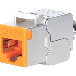 Frutto Keystone RJ45 Cat.6A 10G Slim STP Toolless Arancione INTELLINET