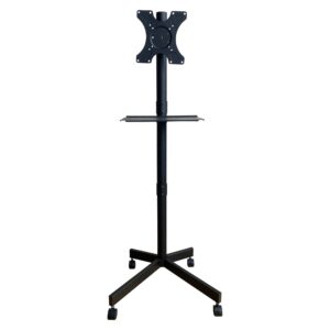 Supporto a Pavimento per TV con Mensola e Base Compatta Salva Spazio TECHLY