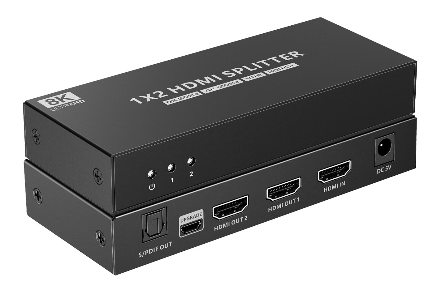 Splitter HDMI 8K UHD 3D 60Hz 2 vie CEC SPDIF Ottico TECHLY