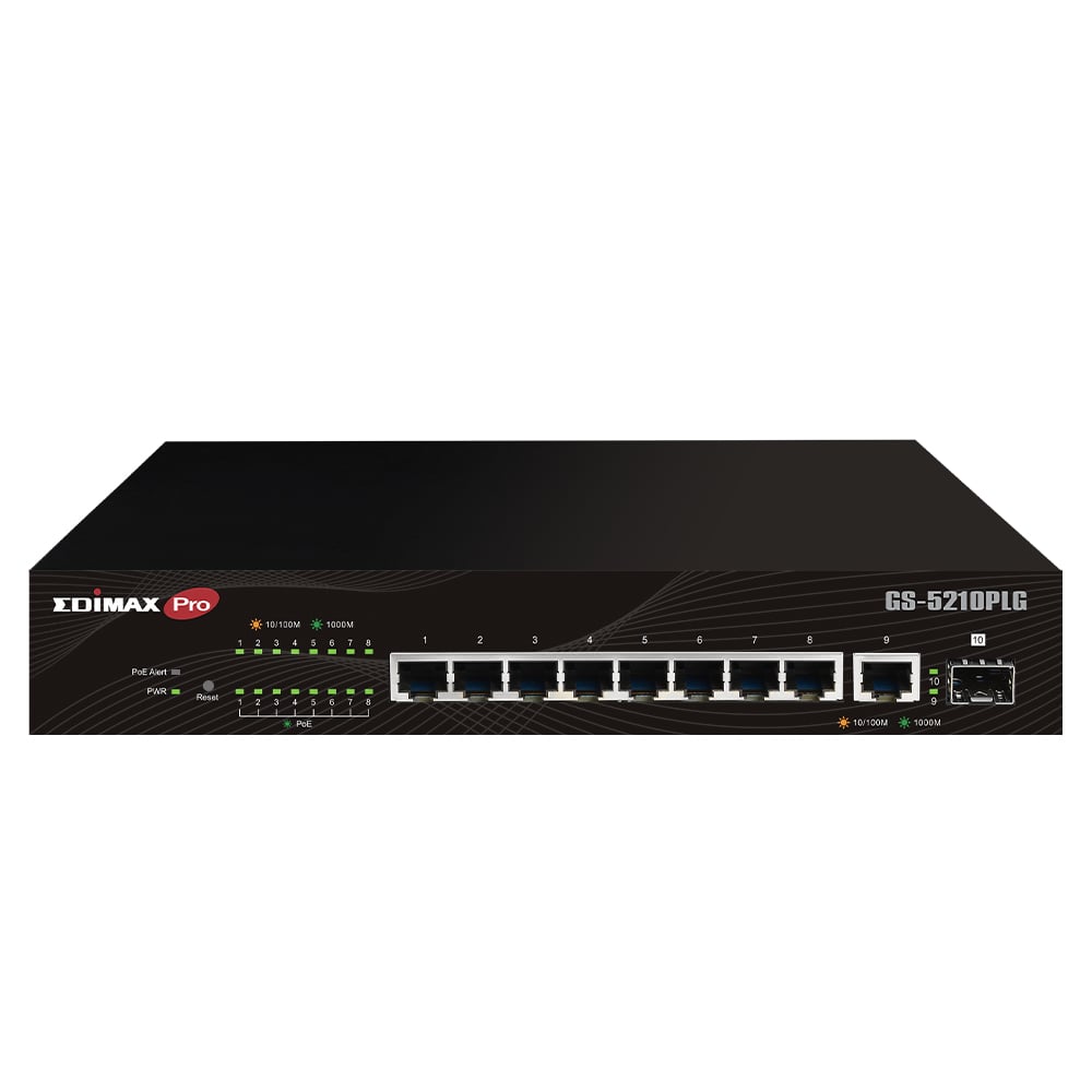 Smart Switch Web 10 porte Gigabit PoE+ 1 porta SFP, GS-5210PLG EDIMAX - immagine 2