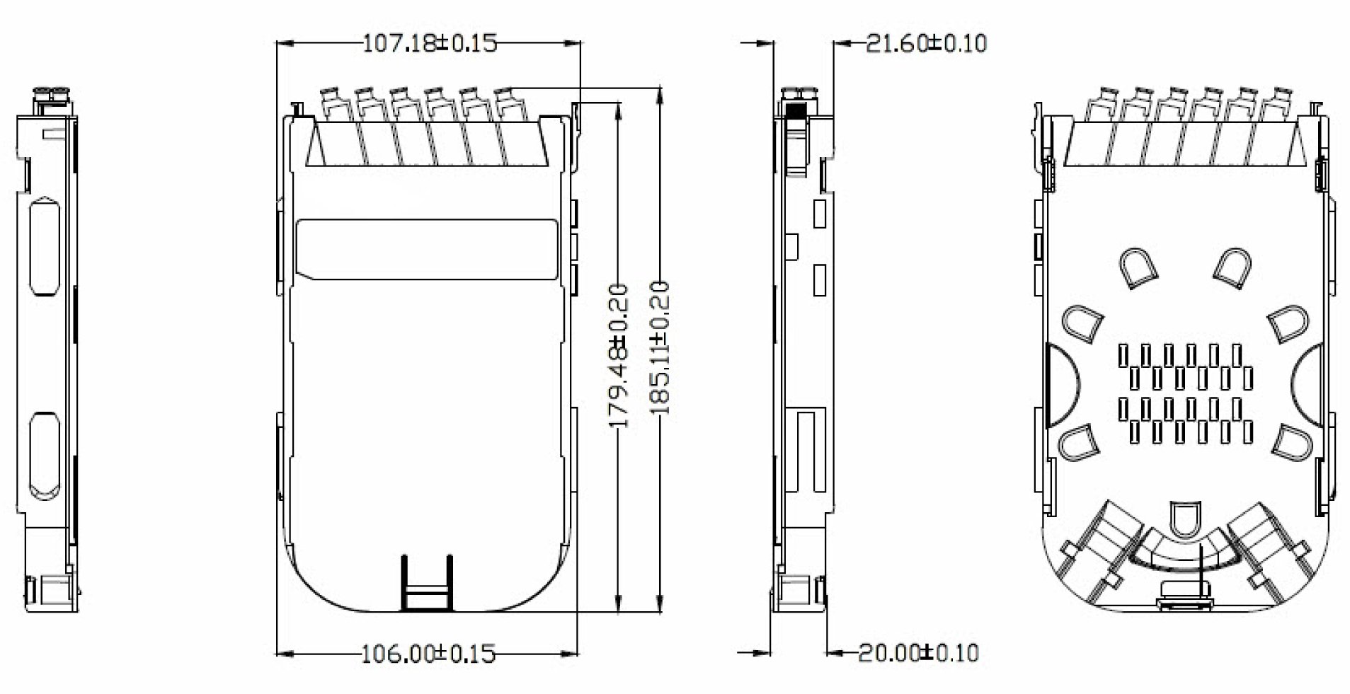 Scatola di Giunzione Fibra Ottica Modulo FTTH con 6 Adattatori Ceramici SC OM3 OEM - immagine 2
