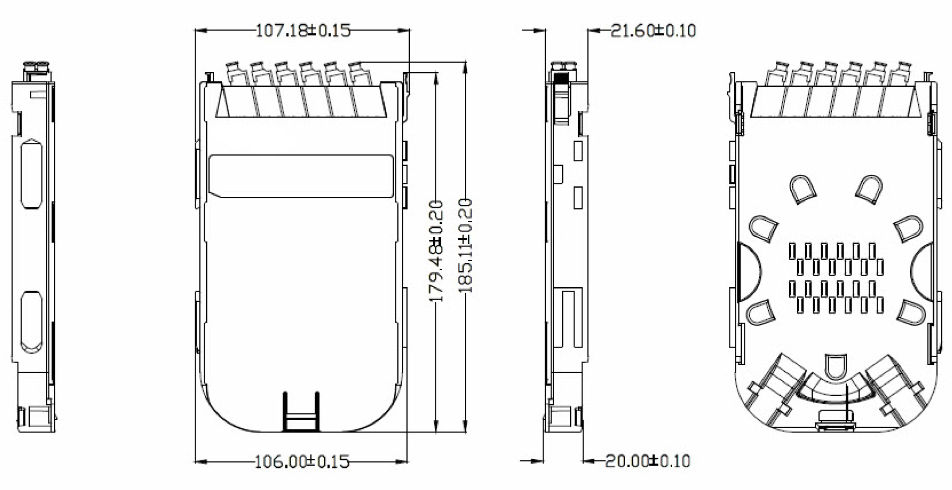 Scatola di Giunzione Fibra Ottica Modulo FTTH con 6 Adattatori SC Ceramici OS2 OEM - immagine 2