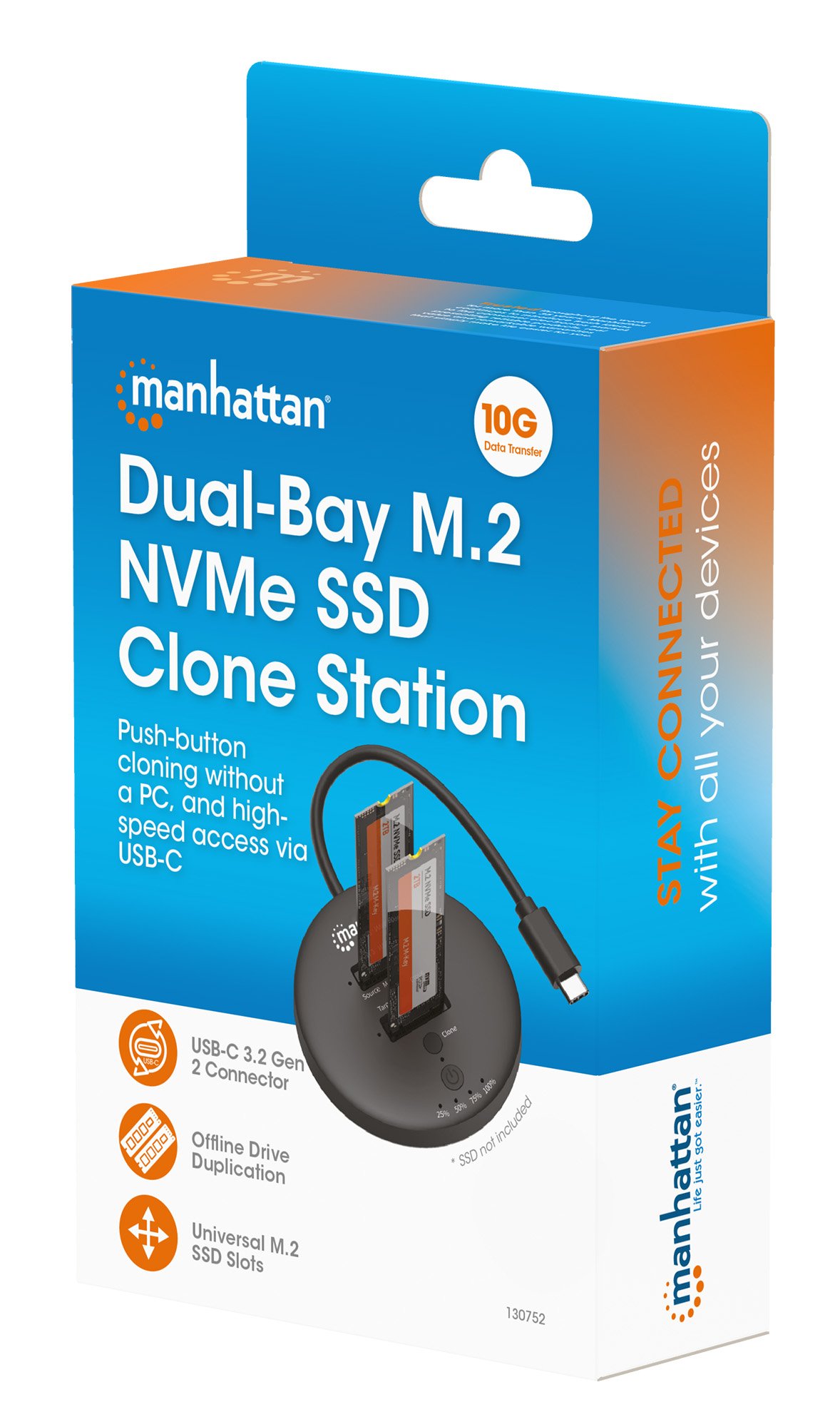 Docking Station Dual-Bay M.2 NVMe Clone SSD MANHATTAN - immagine 2