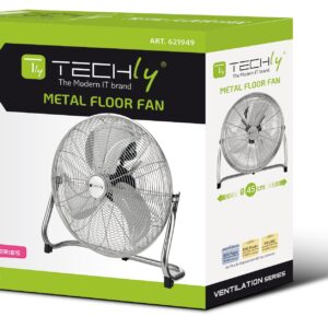 Ventilatore Industriale da Pavimento Diametro 45 cm 3 Livelli di Potenza TECHLY
