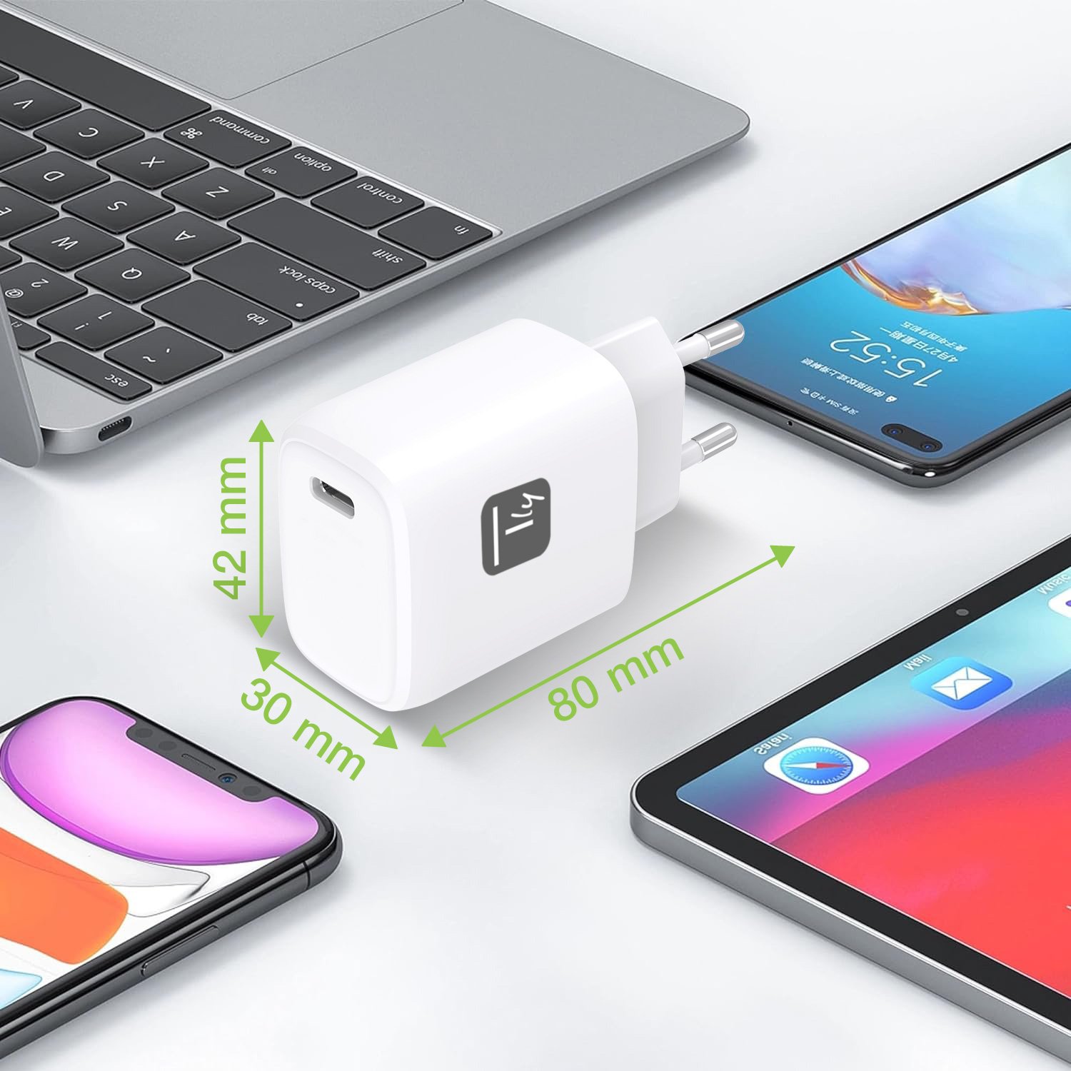 Caricatore Alimentatore GaN USB-C™ da Muro 20W TECHLY - immagine 2