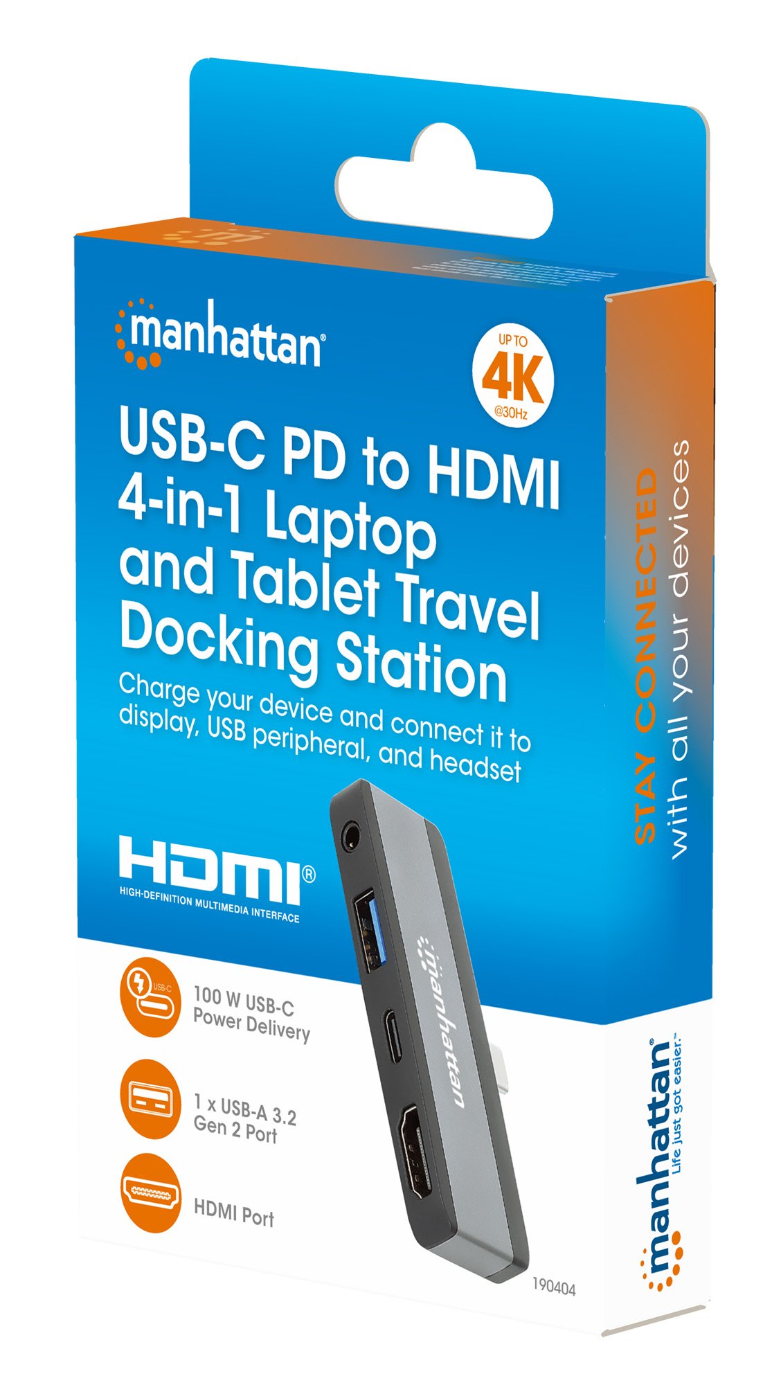 Docking Station da Viaggio USB-C™ PD a HDMI 4 in 1 MANHATTAN - immagine 2