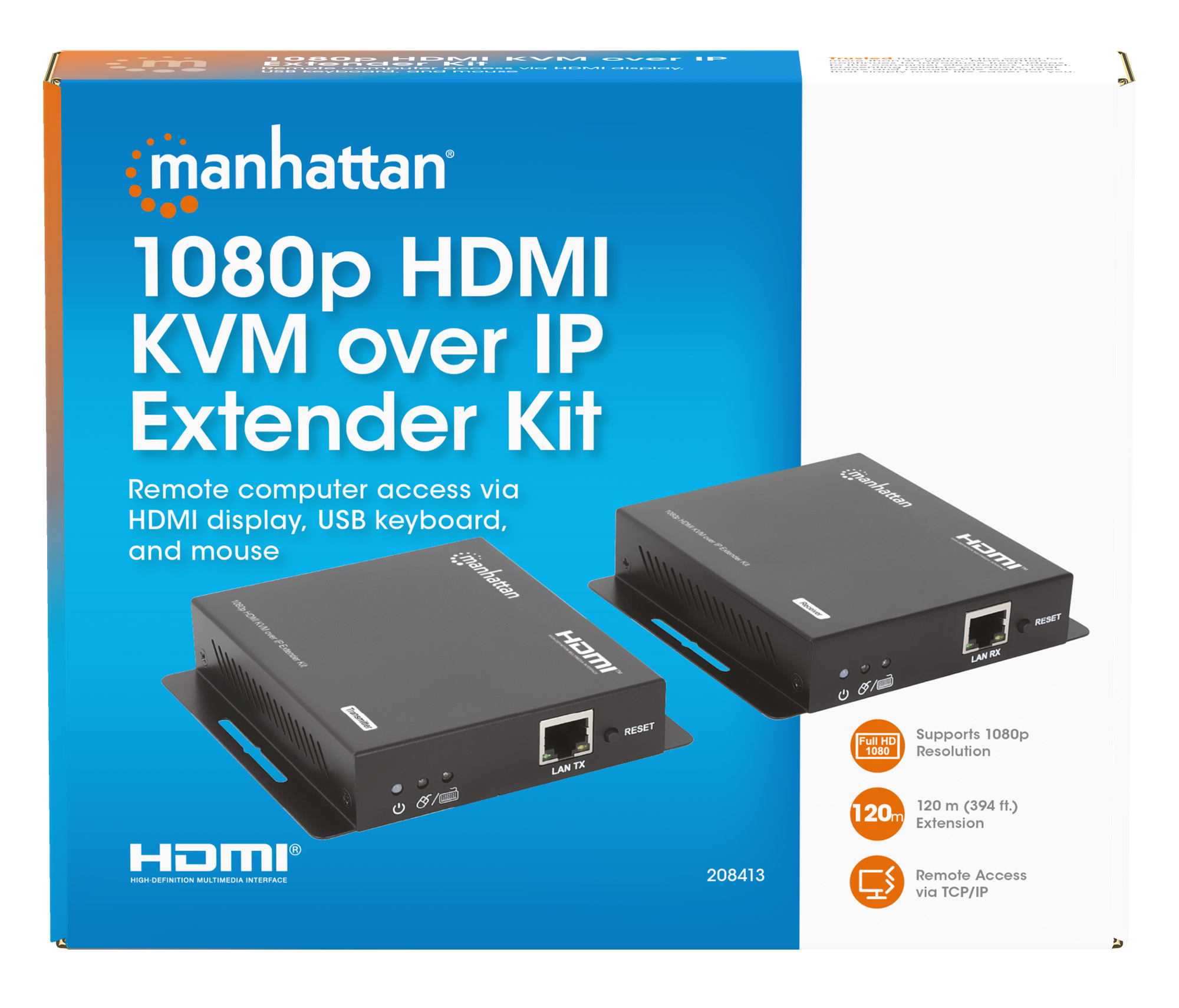 Kit Extender HDMI KVM Over IP 1080p fino a 120m MANHATTAN - immagine 9
