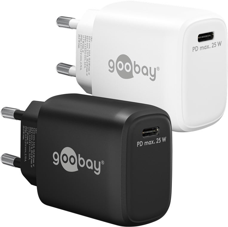 Caricatore Alimentatore GaN USB-C™ PD da Muro 25W Nero GOOBAY - immagine 10