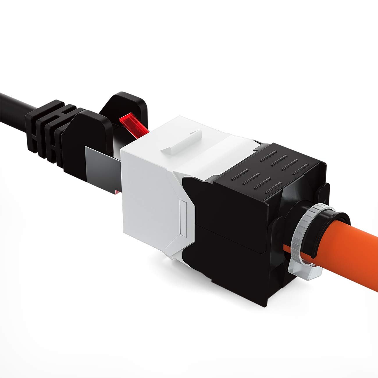 Frutto Keystone RJ45 Cat.6A UTP Tool-Free Bianco Nero TECHLY PROFESSIONAL - immagine 8