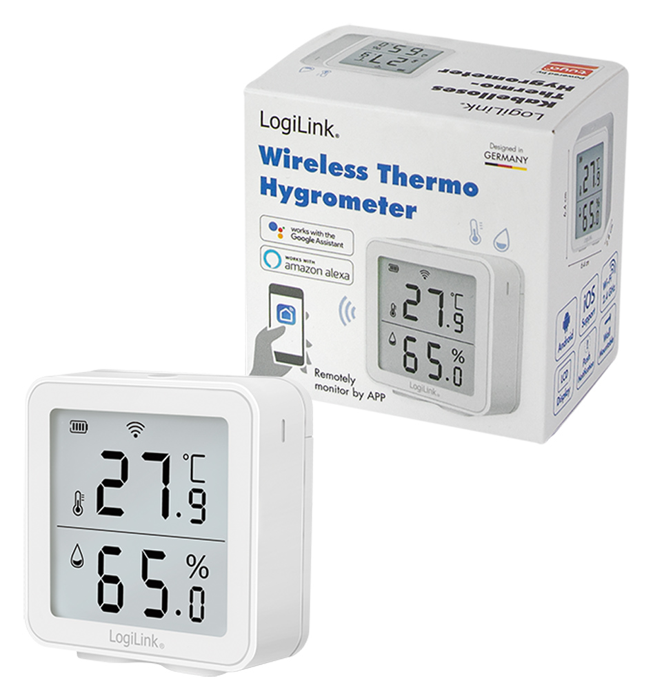 Termoigrometro Wireless Monitoraggio Remoto Wi-Fi App Smart Life LOGILINK - immagine 10