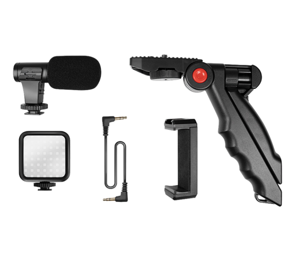Kit Vlogger Treppiede per Smartphone 4,7''–7'' con Luce LED e Microfono Direzionale LOGILINK - immagine 9