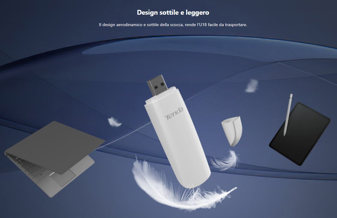 Adattatore USB Dual Band AX1800 Wi-Fi 6, U18 TENDA - immagine 9