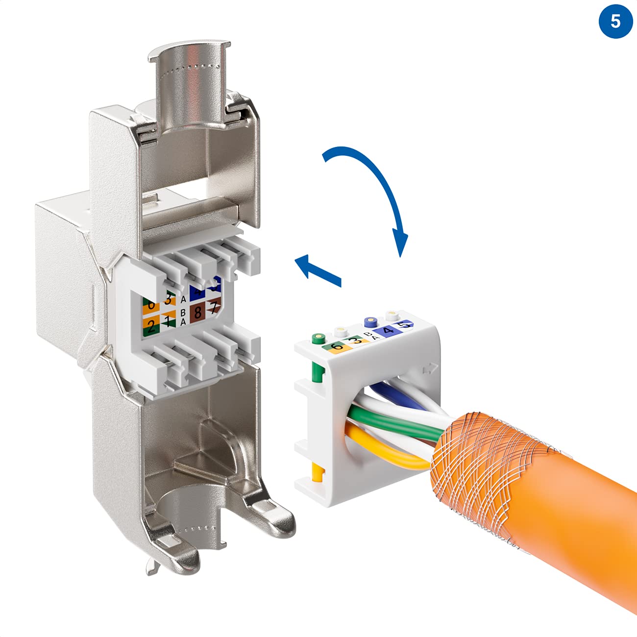 Frutto Keystone RJ45 Cat.6A STP Tool-Free 16.60mm TECHLY PROFESSIONAL - immagine 10