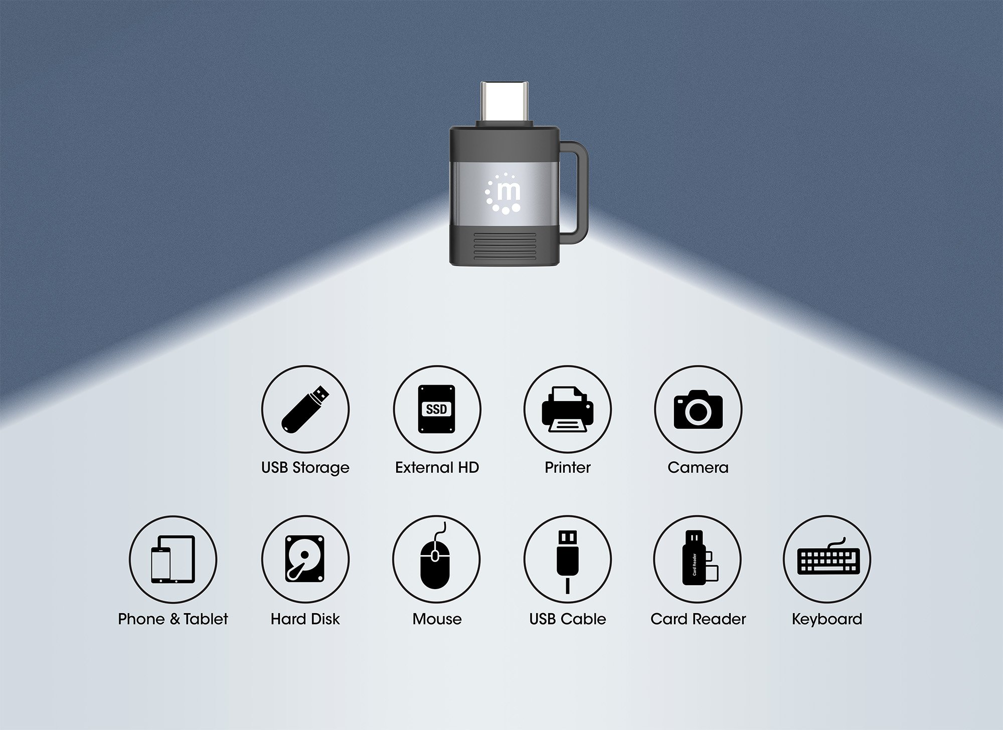 Set 2 Adattatori USB-C™ a USB-A & USB-A a USB-C™ MANHATTAN - immagine 10