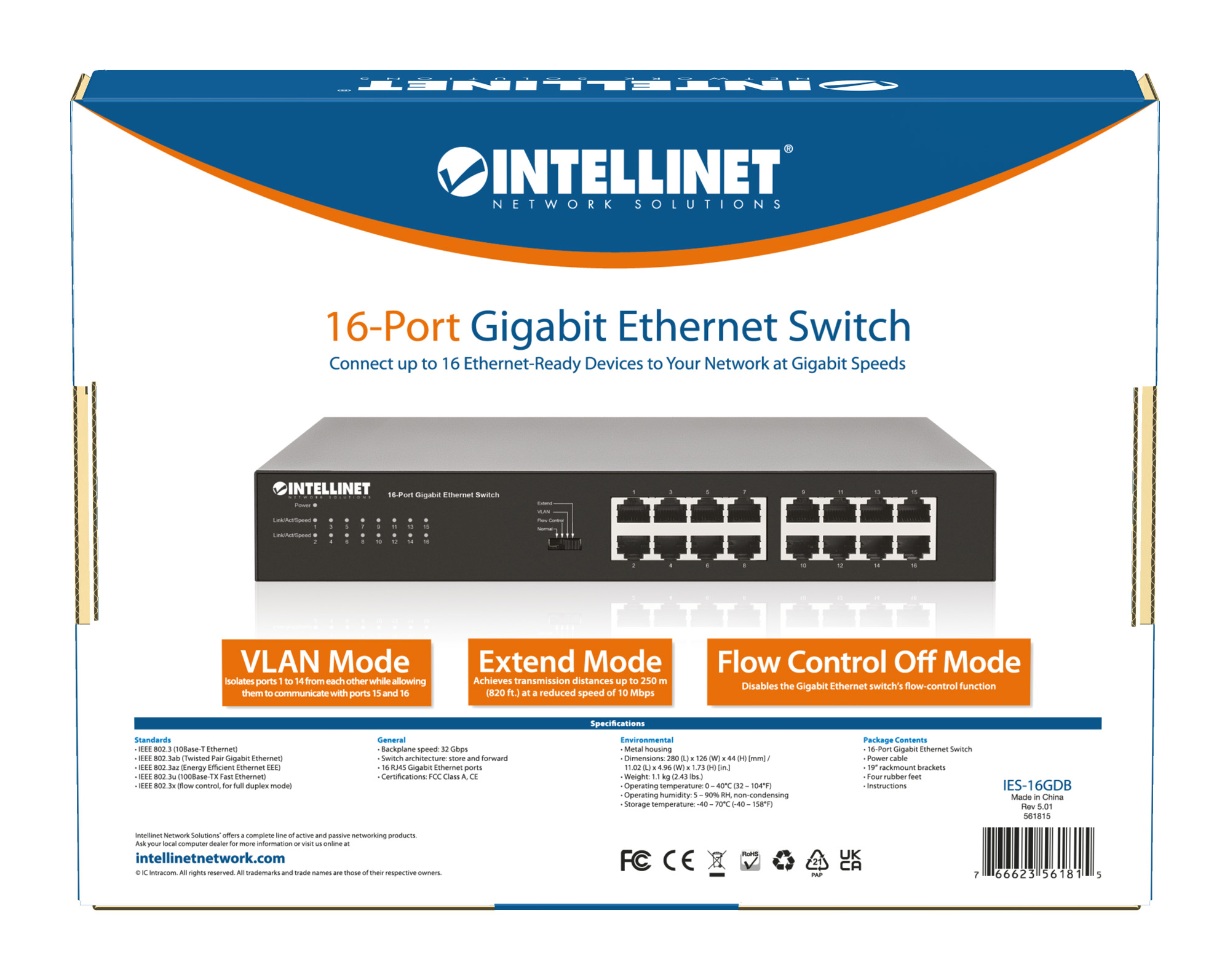Ethernet Switch Gigabit 16 porte INTELLINET - immagine 10