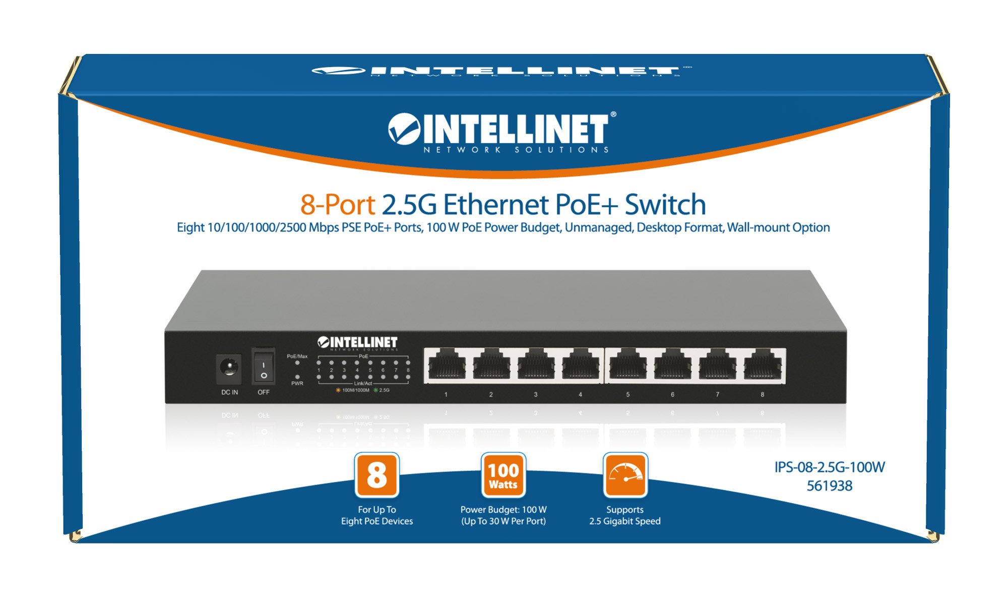 Ethernet Switch POE+ 8 Porte 2.5G INTELLINET - immagine 10