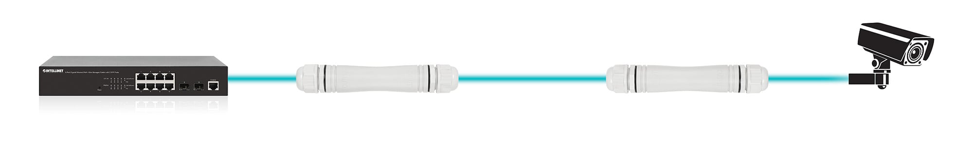 Kit di Estensione PoE+ Fast Ethernet per Esterni INTELLINET - immagine 10