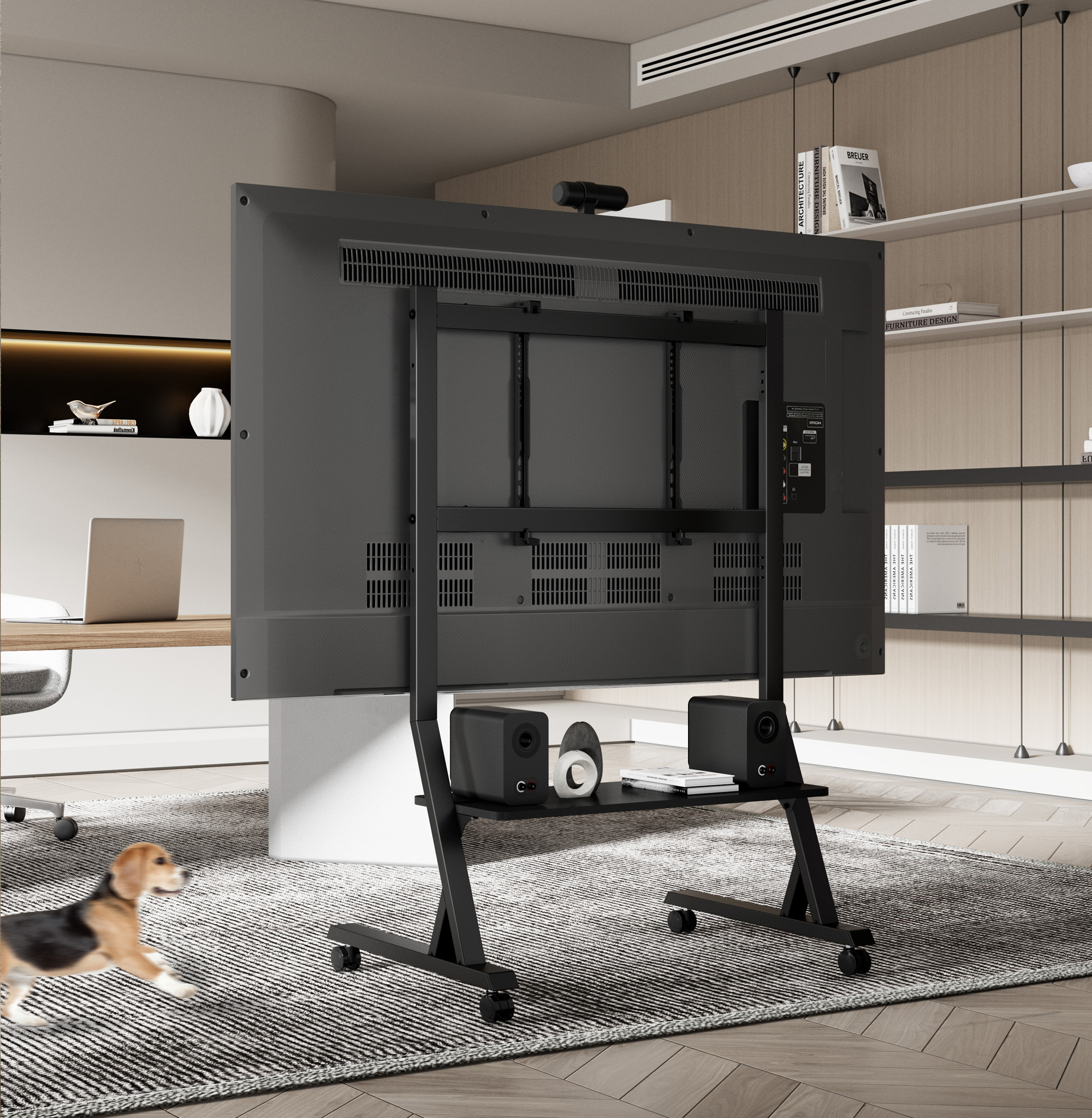 Supporto a Pavimento con Mensola per TV LCD/LED/Plasma 45-90'' TECHLY - immagine 9